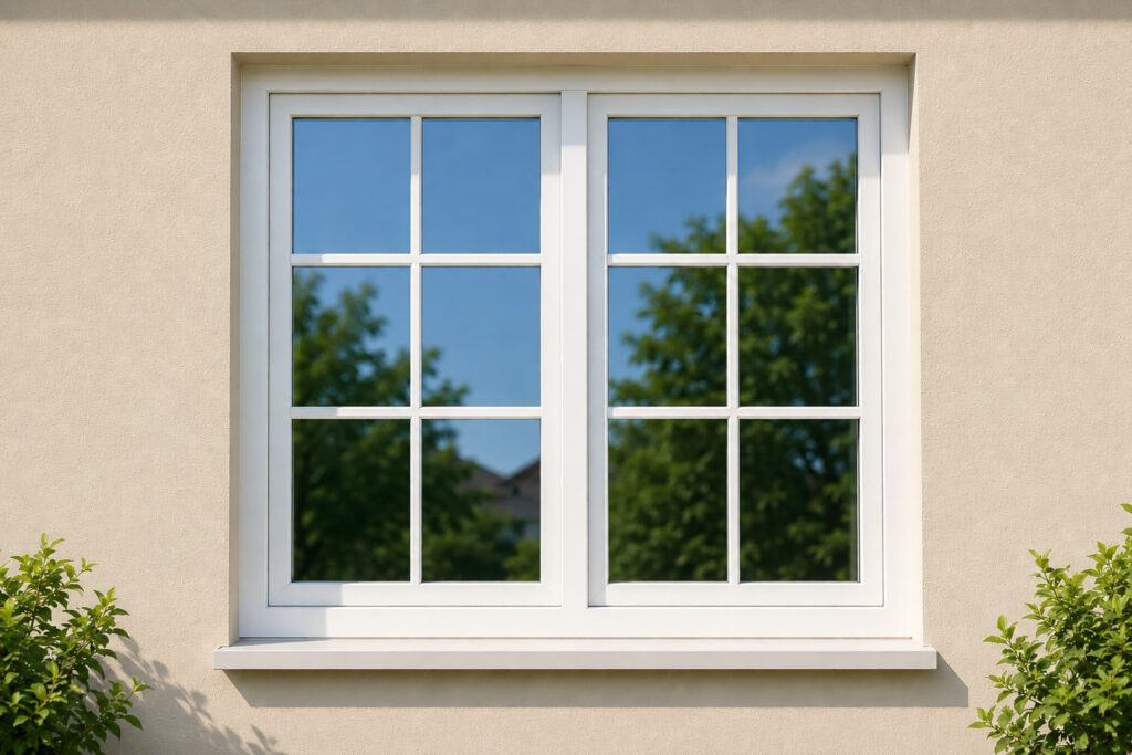 Professionell gereinigte Fenster an moderner Hausfassade nach Fensterreinigung in München für Privat und Gewerbe